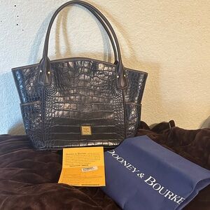 Dooney & Bourke Black Croc Embossed Tote
